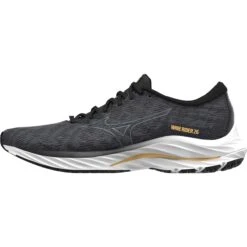 Mizuno Wave Rider 26 Wide Running Shoes Men - Odyssey Gray / Metallic Gray / Pale Marigold