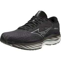 Mizuno Wave Rider 27 Wide Running Shoes Men - Ebony / Illusion Blue / Black -RunGear Elite mizuno wave rider 27 running shoes ebony illusion blue black 3 1503969