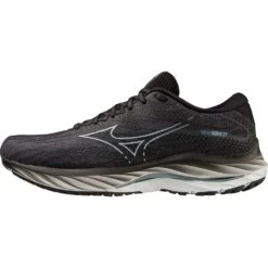 Mizuno Wave Rider 27 Wide Running Shoes Men - Ebony / Illusion Blue / Black -RunGear Elite mizuno wave rider 27 running shoes ebony illusion blue black 5 1503963