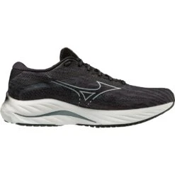 Mizuno Wave Rider 27 Wide Running Shoes Men - Ebony / Illusion Blue / Black -RunGear Elite mizuno wave rider 27 running shoes ebony illusion blue black 7 1503965