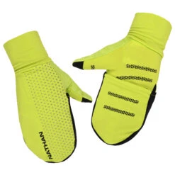 Nathan Sports Hypernight Convertible Mitts - Hi Vis Yellow/Geo Print -RunGear Elite nathan sports hypernight convertible mitts handschuh hi vis yellow geo print 1323471