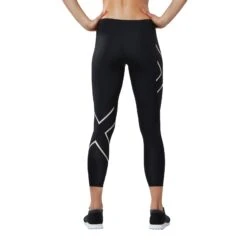 2XU Core Compression 7/8 Womens Tights - Black/silver -RunGear Elite nike core compression 7 8 womens tights black silver 3 980017
