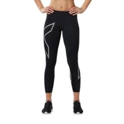 2XU Core Compression 7/8 Womens Tights - Black/silver -RunGear Elite nike core compression 7 8 womens tights black silver 4 980016