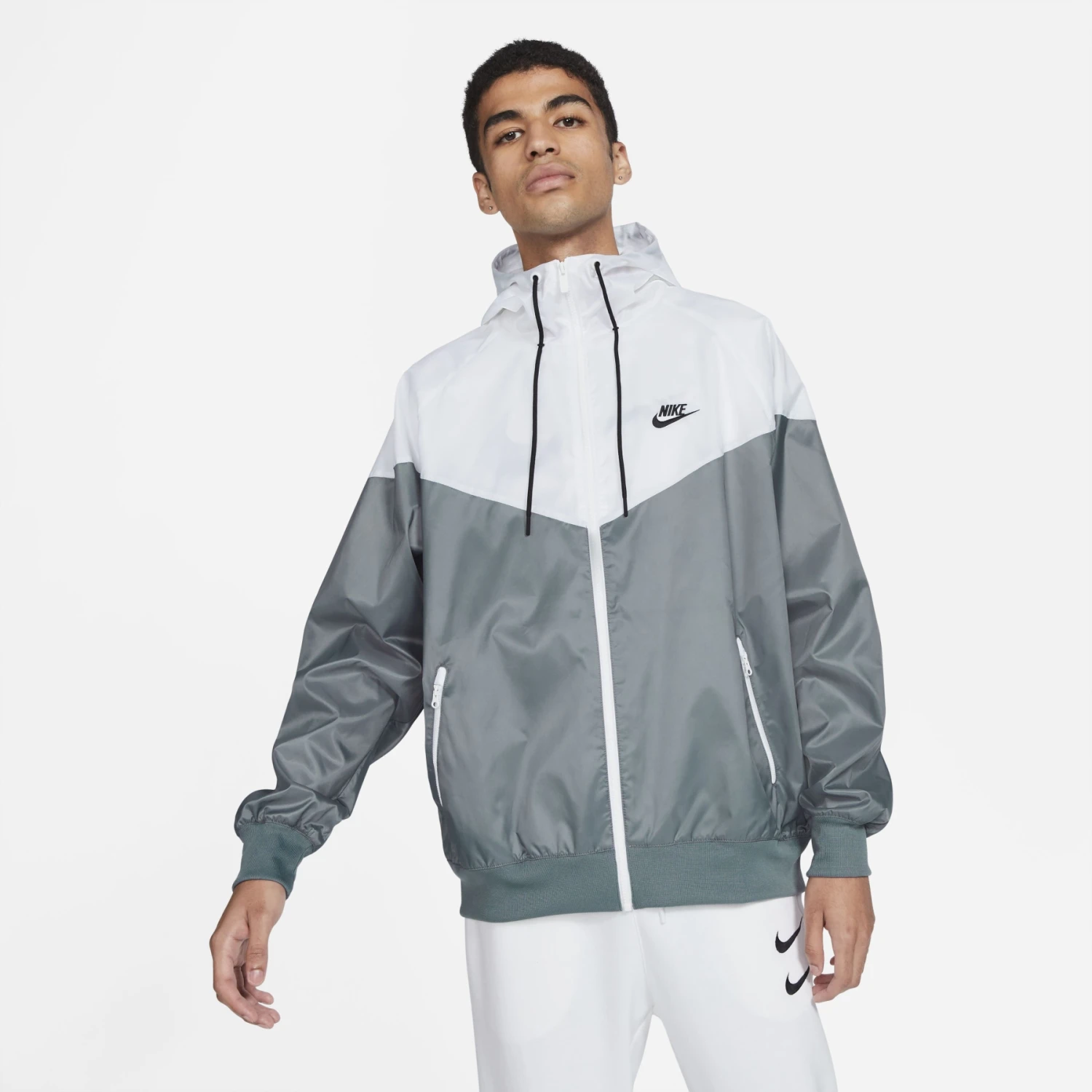 Nike Sportswear Heritage Essentials Windrunner Hooded Jacket Men - Smoke Grey/white/smoke Grey/black DA0001-084 6 Nike Sportswear Heritage Essentials Windrunner Hooded Jacket Men - Smoke Grey/white/smoke Grey/black DA0001-084 - Image 6