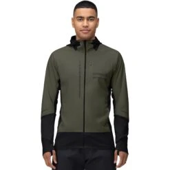 Norrona Senja Alpha90 Zip Hood Jacket Men - Olive Night