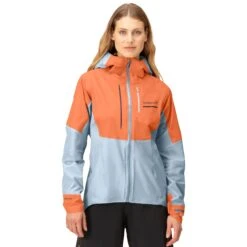 Norrona Senja Gore-Tex Active Jacket Women - Flamingo/Blue Fog