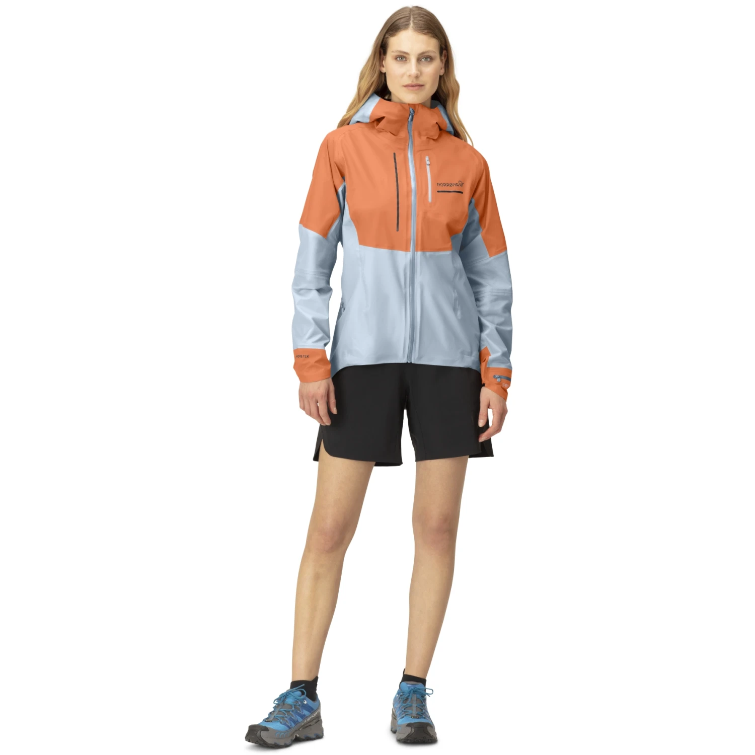 Norrona Senja Gore-Tex Active Jacket Women - Flamingo/Blue Fog 4 Norrona Senja Gore-Tex Active Jacket Women - Flamingo/Blue Fog - Image 4