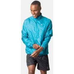 Odlo Essentials Light Print Running Jacket Men - Saxony Blue -RunGear Elite odlo mens essentials light print running jacket saxony blue 1 1407539