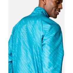 Odlo Essentials Light Print Running Jacket Men - Saxony Blue -RunGear Elite odlo mens essentials light print running jacket saxony blue 2 1407540