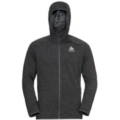 Odlo Men's Run Easy Midlayer Hoody - Black Melange -RunGear Elite odlo mens run easy 365 midlayer hoody black melange 3 1112213