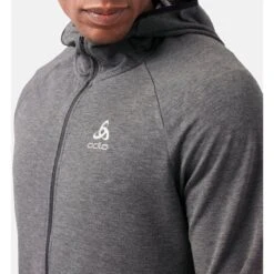 Odlo Men's Run Easy Midlayer Hoody - Black Melange -RunGear Elite odlo mens run easy 365 midlayer hoody black melange 3 1329476
