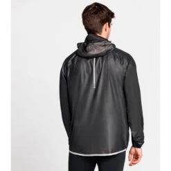 Odlo Zeroweight Dual Dry Waterproof Running Jacket Men - Black -RunGear Elite odlo mens zeroweight dual dry waterproof jacket black 2 1329738