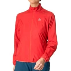 Odlo Essentials Light Running Jacket Women - American Beauty -RunGear Elite odlo womens essential light running jacket american beauty 1407972