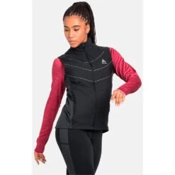Odlo Women's Run Easy S-Thermic Vest - Black -RunGear Elite odlo womens run easy s thermic vest black 1 1328224