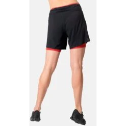 Odlo X-Alp 6 Inch Trail Running Shorts Women - Black - American Beauty -RunGear Elite odlo womens x alp 6 inch trail running shorts black american beauty 2 1407069