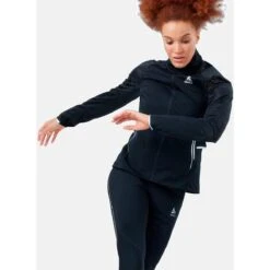 Odlo Women's Zeroweight Pro Warm Reflective Running Jacket 323111 - Black -RunGear Elite odlo womens zeroweight pro warm reflective running jacket black 2 1328573