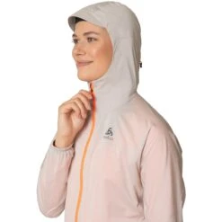 Odlo Zeroweight Waterproof Running Jacket Women - Silver Cloud - Live Wire -RunGear Elite odlo womens zeroweight waterproof running jacket silver cloud live wire 5 1507301