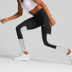 Puma Run Favorite Reg Rise Long Tights Women - Puma Black-Spring Lavender -RunGear Elite puma run favorite reg rise long womens tights puma black spring lavender 1 1389973