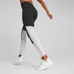 Puma Run Favorite Reg Rise Long Tights Women - Puma Black-Spring Lavender -RunGear Elite puma run favorite reg rise long womens tights puma black spring lavender 2 1389974