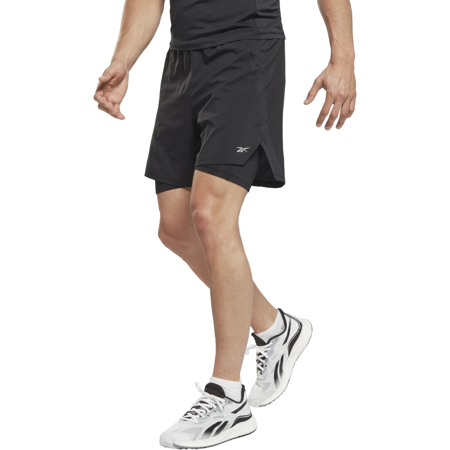 Reebok Running Two-in-One Shorts - Black 2 Reebok Running Two-in-One Shorts - Black - Image 2