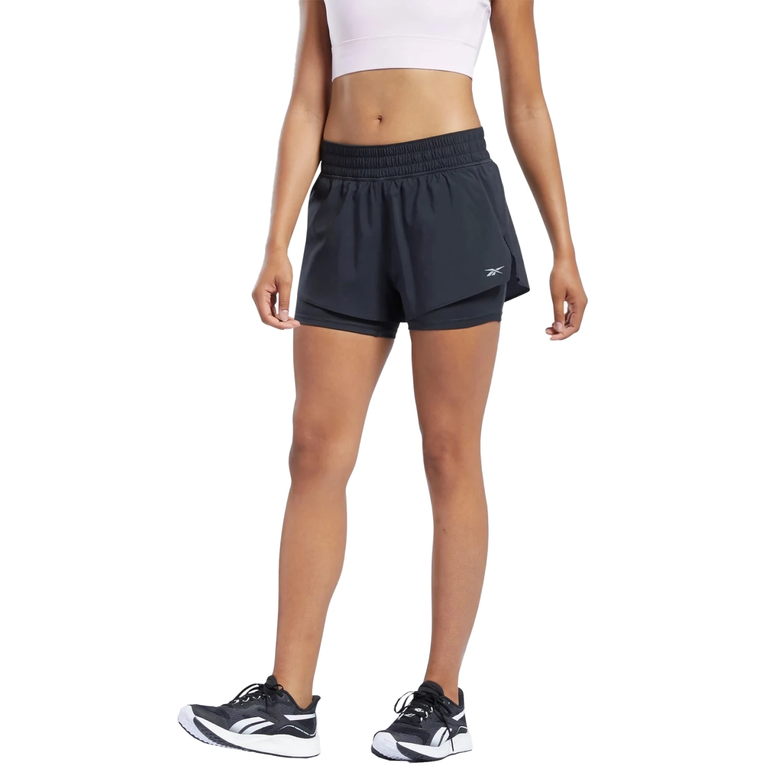 Reebok Running Two-in-One Shorts Women's - Black 1 Reebok Running Two-in-One Shorts Women's - Black