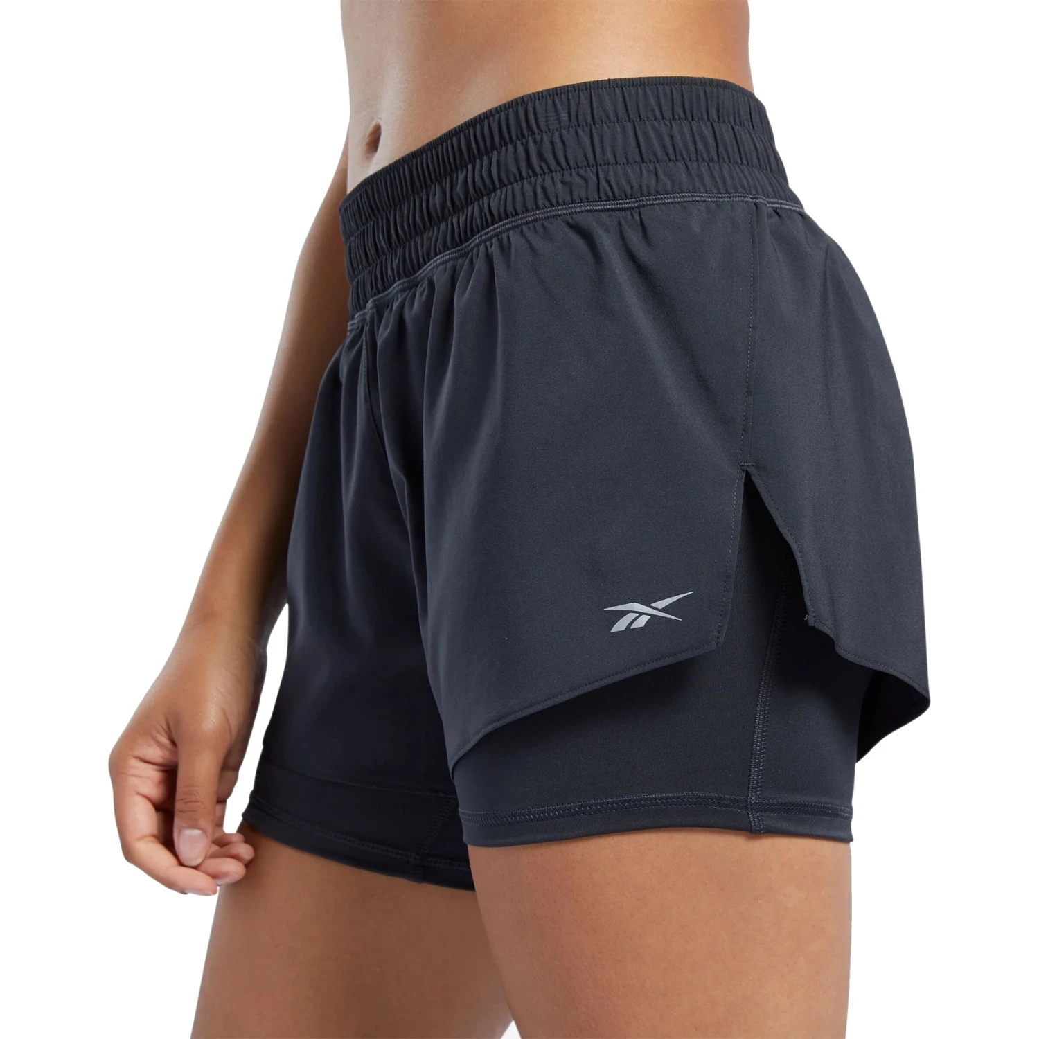 Reebok Running Two-in-One Shorts Women's - Black 4 Reebok Running Two-in-One Shorts Women's - Black - Image 4