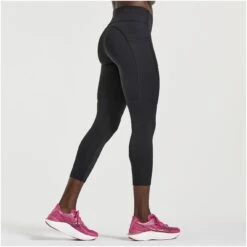 Saucony Fortify Crop Women's Tights - Black -RunGear Elite saucony fortify crop women black 2 1317402