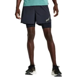 Saucony Pinnacle 5" 2-in-1 Shorts - Black