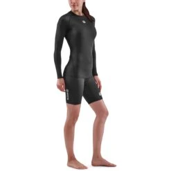 SKINS 1-Series Women's Long Sleeve Shirt - Black -RunGear Elite skins 1 series women long sleeve shirt black 3 1392557
