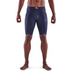 SKINS 5-Series Half Tights - Navy Blue
