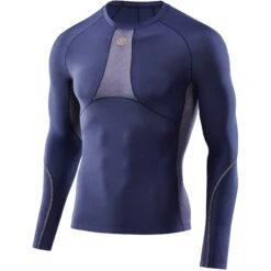 SKINS 5-Series Top Long Sleeve - Navy Blue -RunGear Elite skins 5 series top long sleeve navy blue 1 1393481