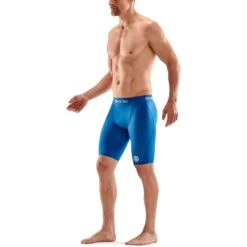 SKINS 1-Series Half Tights - Bright Blue -RunGear Elite skins compression 1 series half tights bright blue 4 1131217