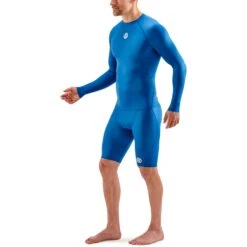 SKINS 1-Series Long Sleeve Top - Bright Blue -RunGear Elite skins compression 1 series long sleeve top bright blue 4 1130857
