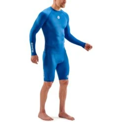 SKINS 1-Series Long Sleeve Top - Bright Blue -RunGear Elite skins compression 1 series long sleeve top bright blue 5 1130858
