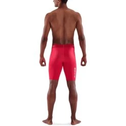 SKINS 1-Series Half Tights - Red -RunGear Elite skins compression 1 series men half tights red 2 941228