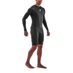 SKINS 1-Series Long Sleeve Top - Black -RunGear Elite skins compression 1 series men long sleeve top black 4 892466