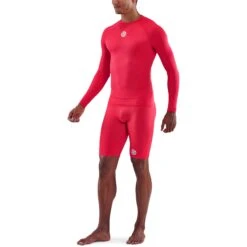 SKINS 1-Series Long Sleeve Top - Red -RunGear Elite skins compression 1 series men long sleeve top red 4 941237