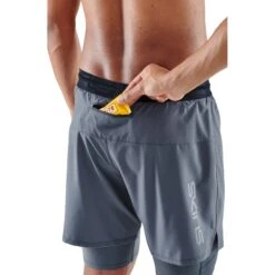 SKINS 3-Series Superpose Fitness Shorts 2 In 1 - Charcoal 15 SKINS 3-Series Superpose Fitness Shorts 2 In 1 - Charcoal -RunGear Elite skins compression 3 series superpose mens shorts charcoal 3 1067421