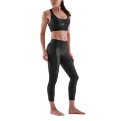 SKINS Compression Women's 3-Series Long Tights - Black -RunGear Elite skins compression 3 series women 7 8 long tights black 4 893392