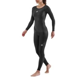 SKINS 3-Series Women's Long Sleeve Top - Black -RunGear Elite skins compression 3 series women long sleeve top black 4 941779