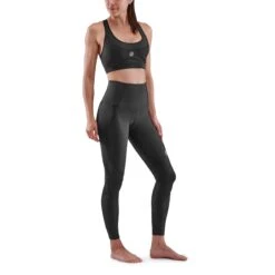 SKINS 3-Series Women's Skyscraper Tights - Black -RunGear Elite skins compression 3 series women skyscraper long tights black 4 893451