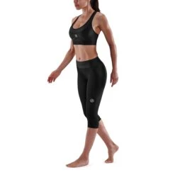 SKINS 3-Series Women's Thermal 3/4 Tights - Black -RunGear Elite skins compression 3 series women thermal 3 4 tights black 3 894278