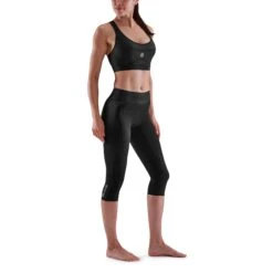 SKINS 3-Series Women's Thermal 3/4 Tights - Black -RunGear Elite skins compression 3 series women thermal 3 4 tights black 4 894279