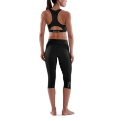SKINS 3-Series Women's Thermal 3/4 Tights - Black -RunGear Elite skins compression 3 series women thermal 3 4 tights black 5 894280