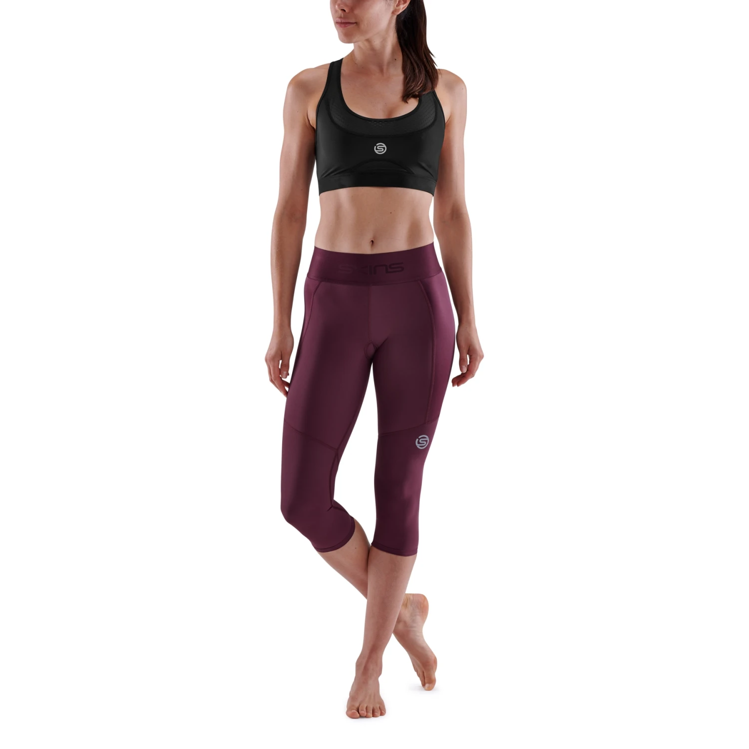 SKINS Compression 3-Series Thermal 3/4 Tights Women - Burgundy 3 SKINS Compression 3-Series Thermal 3/4 Tights Women - Burgundy - Image 3
