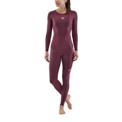 SKINS Compression 3-Series Longsleeve Shirt Women - Burgundy 7 SKINS Compression 3-Series Longsleeve Shirt Women - Burgundy -RunGear Elite skins compression 3 series women top long sleeve burgundy 2 893560