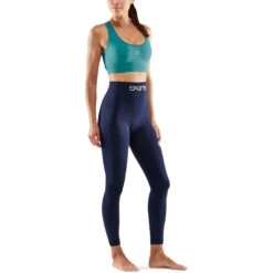 SKINS Compression Women's 3-Series Seamless Long Tights - Navy Blue -RunGear Elite skins compression 3 series womens seamless long tights navy blue 3 1068047