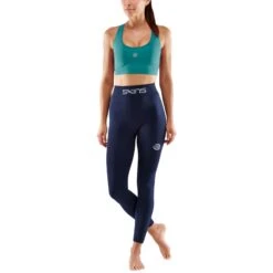 SKINS Compression Women's 3-Series Seamless Long Tights - Navy Blue -RunGear Elite skins compression 3 series womens seamless long tights navy blue 4 1068048