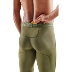 SKINS Compression 5-Series Long Tights - Khaki -RunGear Elite skins compression 5 series long tights khaki 4 1232350