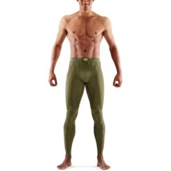 SKINS Compression 5-Series Long Tights - Khaki -RunGear Elite skins compression 5 series long tights khaki 5 1232351